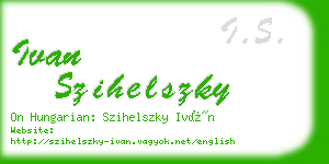 ivan szihelszky business card